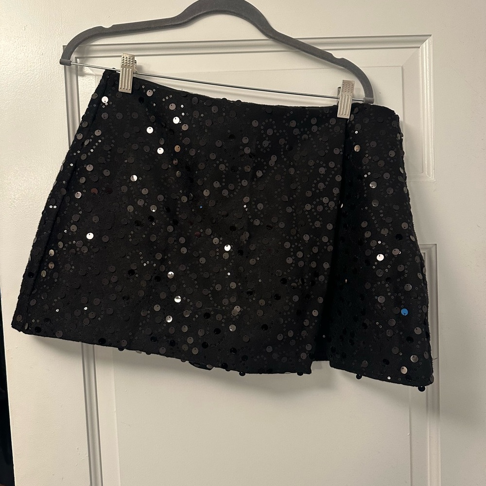 Zara Black Sequin Mini Skirt